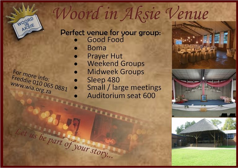 Woord in Aksie Pretoria venu hire